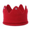 Baby Crown Hat Boys Girls Knit Headband Birthday Party Warm Crochet Beanie For Toddler Child Ptk20 (Red)