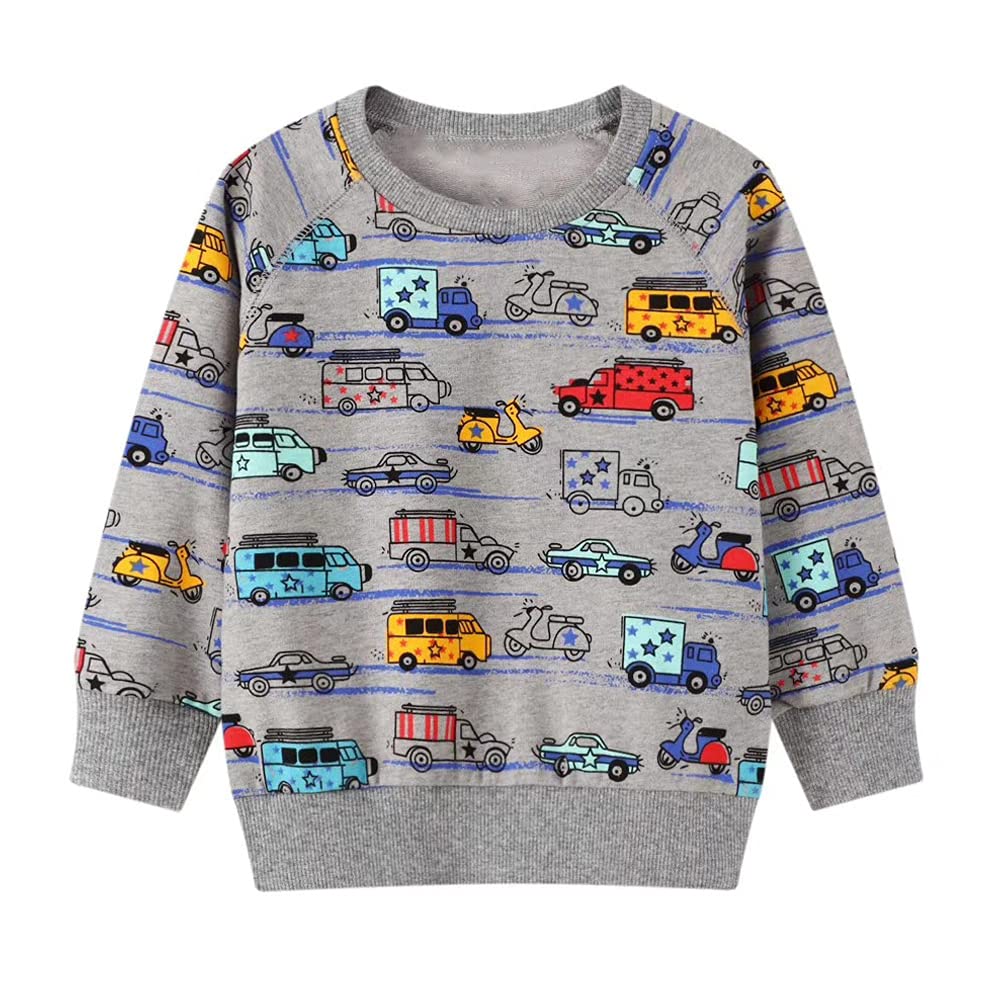 Akyzic Boy Dinosaur Sweatshirts Toddler Long Sleeve Cotton Pullover Cartoon T-Sh WBBAPB099MP8GZS