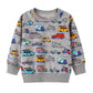 Akyzic Boy Dinosaur Sweatshirts Toddler Long Sleeve Cotton Pullover Cartoon T-Shirts Sport Top Tee For Kids 2-7T Car-8072-110/4T