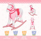 Qaba Kids Rocking Horse Plush Ride On Toy Toddler Rocker for Boys Girls Gifts with Realistic Sounds, Pink