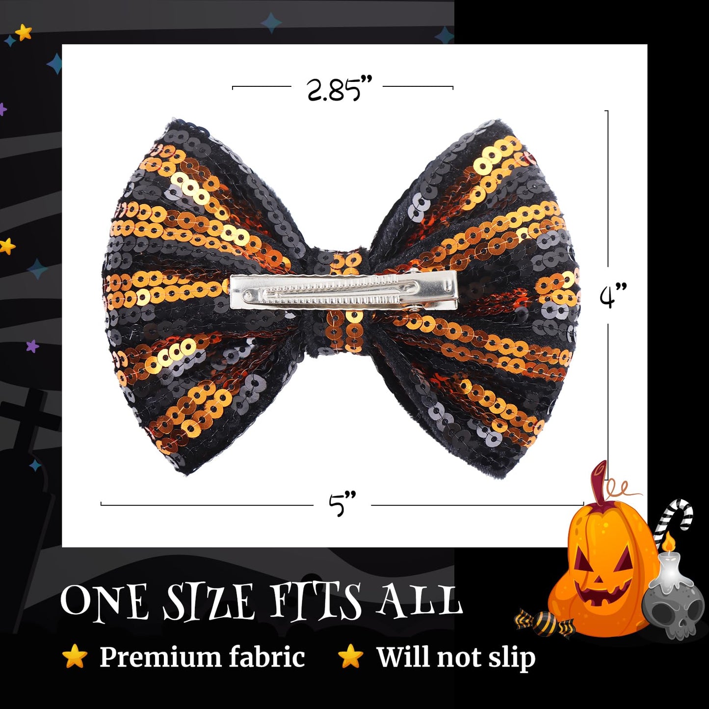 Lanmerry Halloween Baby Girl Clips Alligator Clips Hair Sequins Bows Toddler Girls Sparkly Glitter Baby Barrettes Cheer Bows Kid