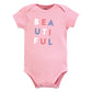 Touched By Nature Unisex Baby Organic Cotton Bodysuits, Bubblegum Floral, 6-9 Months