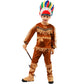 Pgond Boys Indian Halloween Cosplay Costume With Colorful Feather Hat (10-12)