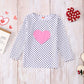 Toddler Baby Girls Valentine'S Day Outfits Long Sleeve Dot Heart Shirt Top Red Suspender Skirt Clothes Set