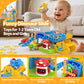 Toddler Toys for 1 Year Old Boy Gifts - Educational Dinosaur Slide Set with 4 Color/Number Push Cars and Playmat, Montessori Lea