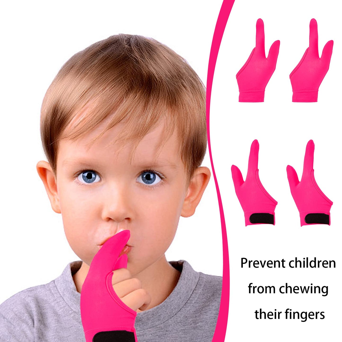 4Pcs Thumb Sucking Guard Gloves Kids Anti Thumb Sucking Glove Chewy Compression Thumb Sucking Stop Nail Biting Finger Biting Glo
