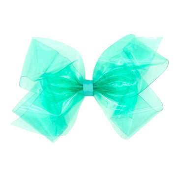 Wee Ones Girls WeeSplash Vibrant Colored Vinyl Swim Hair Bow on a WeeStay Clip, King, Tropic