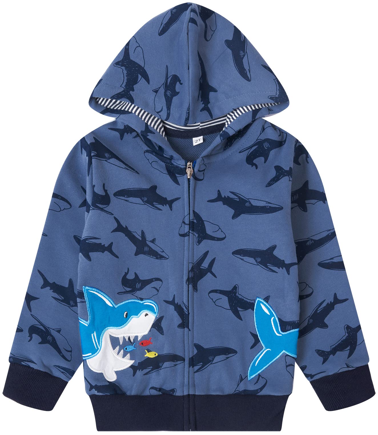 Baby Boys Zip Up Jacket Toddler Shark Hooded Sweatshirt Autumn Sweater Winter Coat Kids Hoodies Outerwear Christmas Clothes Gift