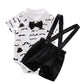 Yfybaby Newborn Baby Boys Gentleman Outfits Suits Infant Short Sleeve Shirt+Bib Pants+Bow Tie Overalls Clothes Set