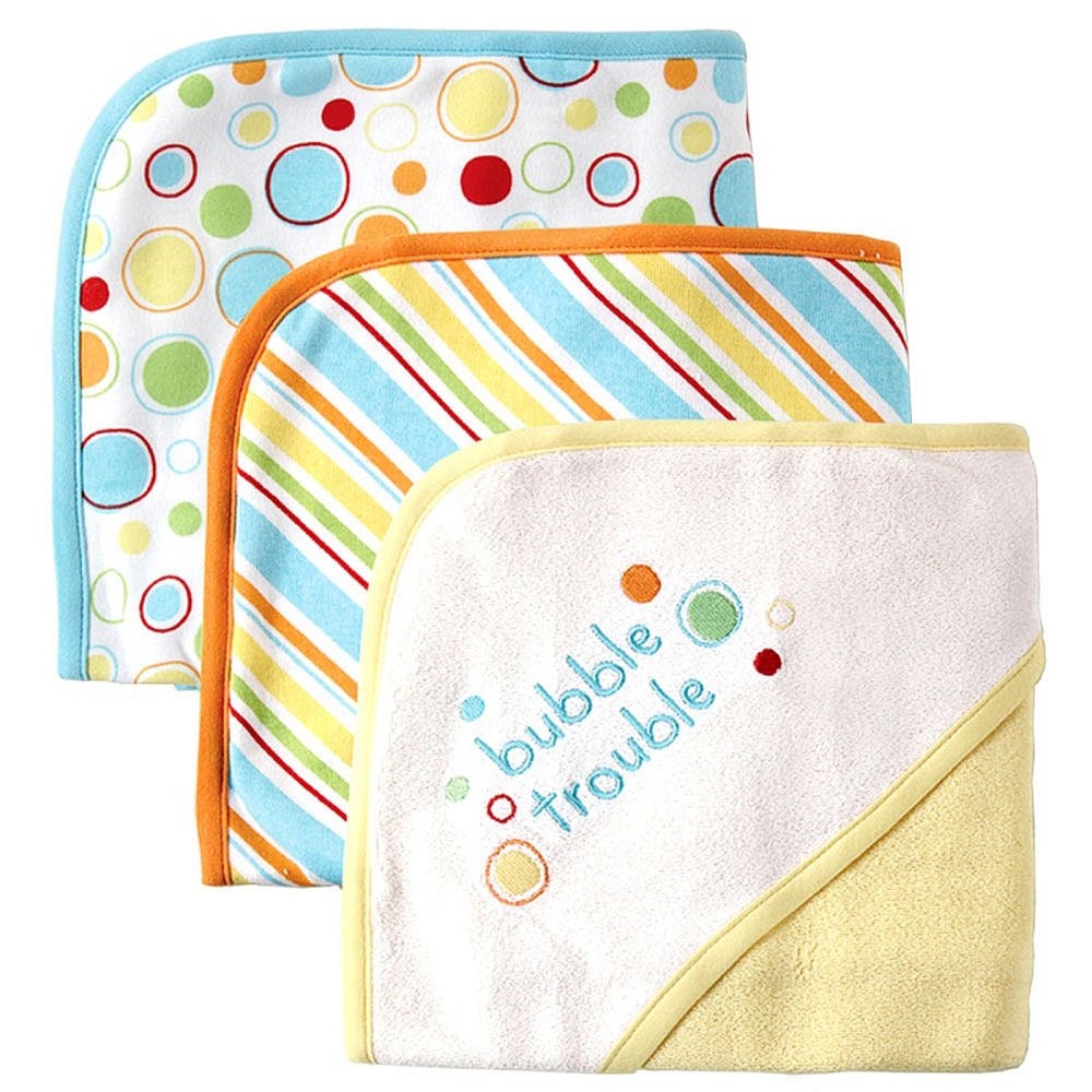 Luvable Friends Unisex Baby Cotton Terry Hooded Towels, Yellow, One Size
