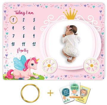 Novo Baby Milestone Blanket And Props For BabyS |1 To 12 Months Prop |Ac Room Blanket For Summer|Newborn| Infants Winter Blanke