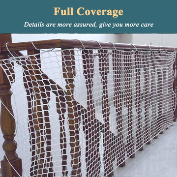 White Safety Rope Net For Kids, Exterior Guardrail Net For Stair Balcony, Knotless Fence Protective Netting, Outdoor Terrace Dec