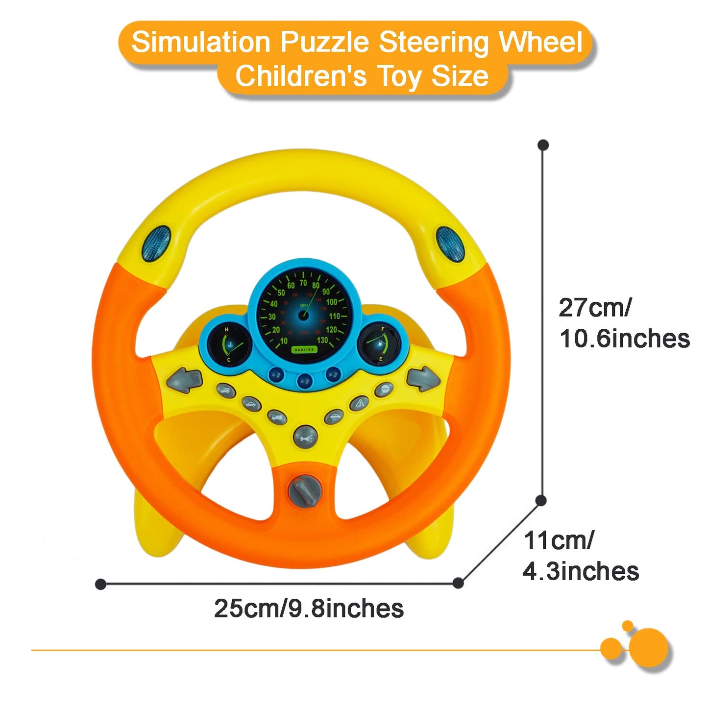 RedCrab Steering Wheel Car Driving Simulated Toy with Light and Music for Kids, Pretend Driving Seat Toys,Baby Electric Early Le