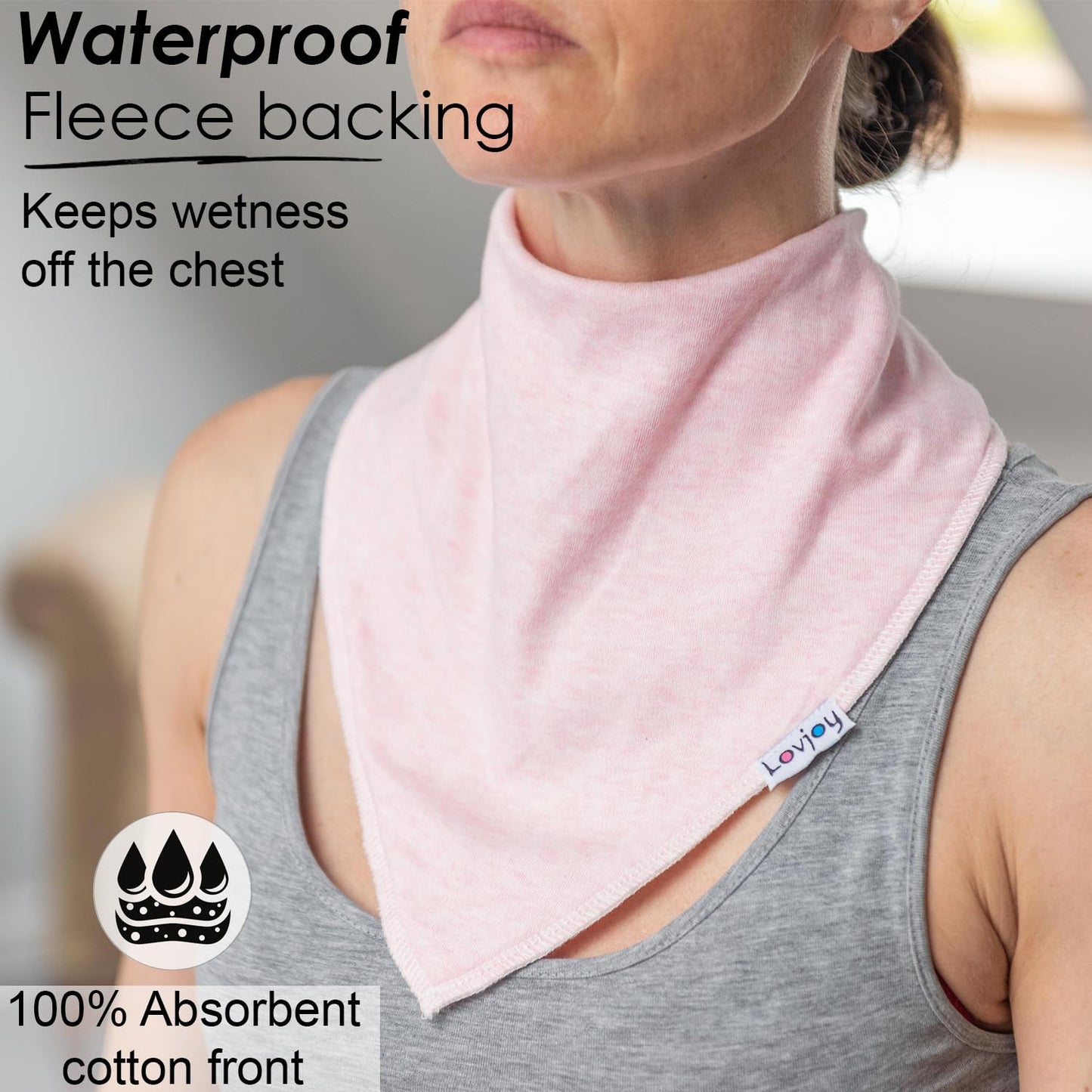 Lovjoy Large Bandana Bibs - Special Needs Bibs - For Older Children, Youth And Adults - Practical, Absorbent And Stylish (Set 07
