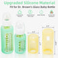 Purekra 4Pcs Silicone Baby Bottle Sleeves For Dr. Brown Bottles 8 Oz, Silicone Bottle Covers Replacement For Dr. Brown Glass Bot