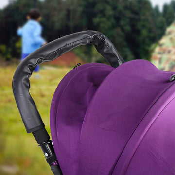 Baby Stroller Handle Cover, Leather Pram Foam Armrest Covers Universal Bumper Pushchair Handlebar Sleeve Removable Grip Bar Repl