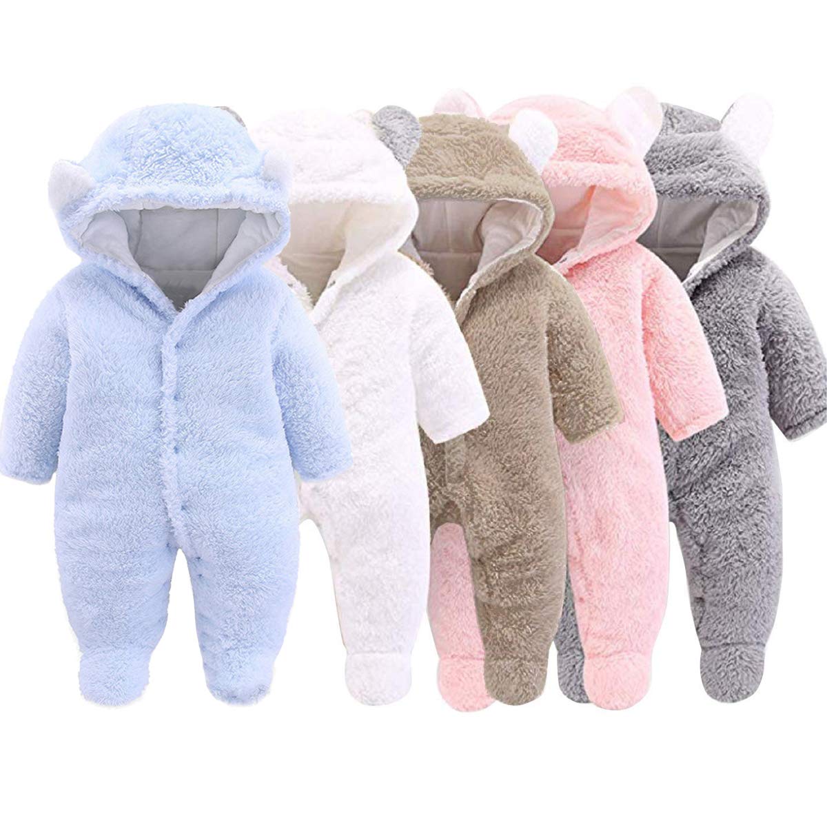 XMWEALTHY Baby Clothes Winter Coats Unisex Newborn Cute Jumpsuit Romper Coats Outfits Registry for Baby Light Blue L
