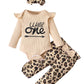 Shalofer Baby Girl 1St Birthday Outfit Wild One Birthday Bodysuit Leopard Clothes Set(Leopard-Long,6-12 Months)