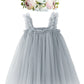 Bgfks Layered Tulle Tutu Dress For Toddler Girls,Baby Girl Rainbow Tutu Princess Skirt Set With Flower Headband.(Grey,2T)