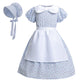 Ltakk Prairie Dresses Girls Pioneer Colonial Costume Girl Pilgrim Dress With Apron And Bonnet, Blue Plaid Floral, Xxl, Age Over