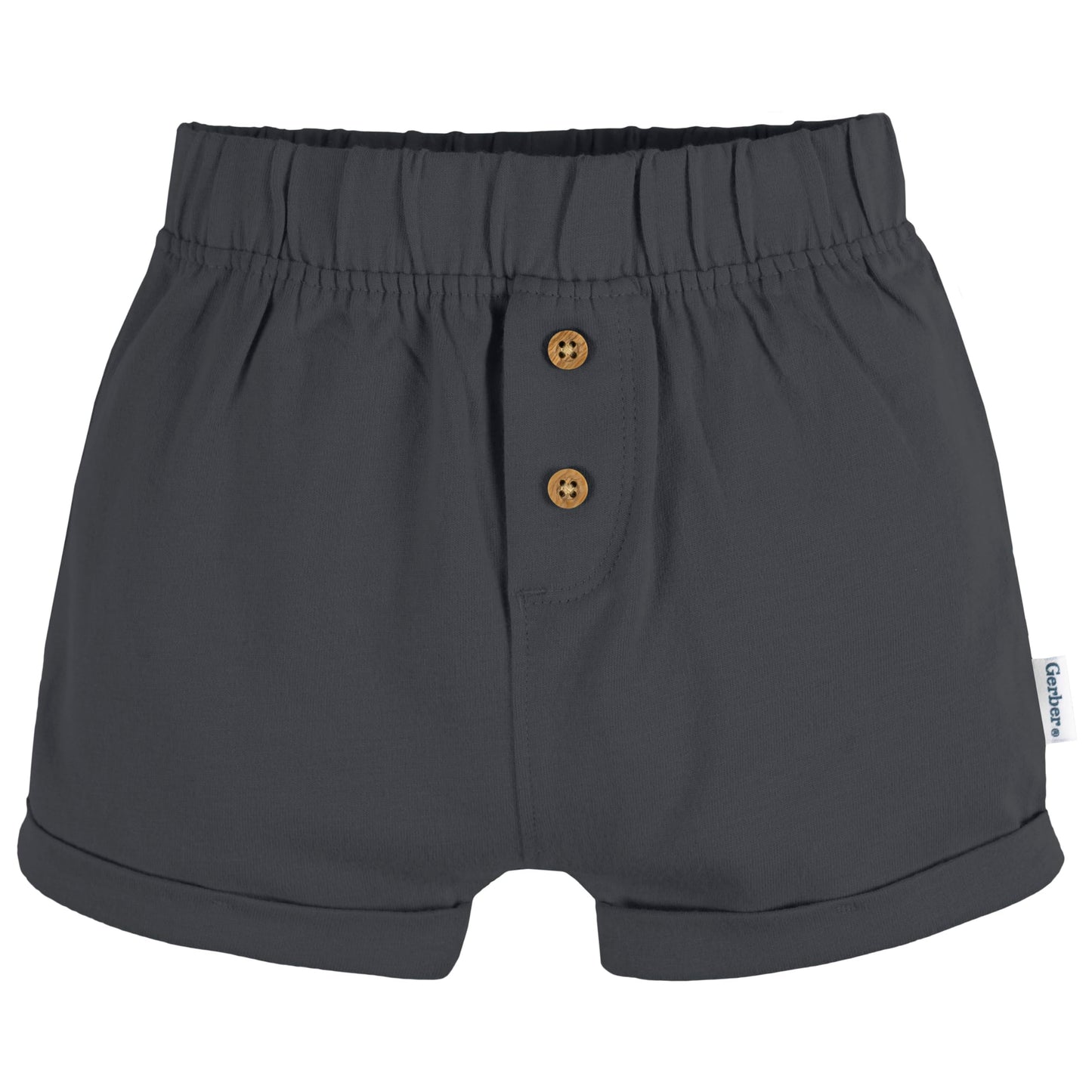 Gerber Baby 3-Pack Knit Shorts, Grey