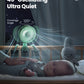 Gaiatop Baby Stroller Fan, 4000Mah Oscillating Mini Portable Fan With Light, 4 Speeds Battery Operated Small Handheld Desk Fan,