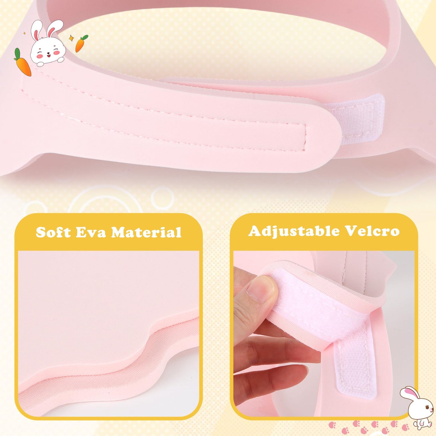 Baby Shower Caps Shield - Adjustable Kids Bath Visor Hat Shampoo Washing Hair Protection Soft Cartoon For Toddler