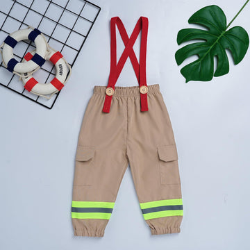 Toddler Firefighter Costume Boy: Baby Fireman Costume For Kids Halloween Costumes Cosplay Firefighter Outfit Pants Suspenders Fi