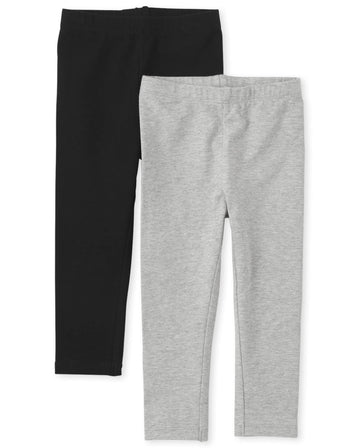 The Children'S Place Baby Girls And Toddler Girls Leggings,Black/Smoke Gray 2 Pack,4T