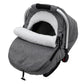 Winter Baby Car Seat Cover, Carseat Cover with Plush Sherpa Fleece Lining, Infant Car Seat Canopy with Peeping Window & Huge Spa