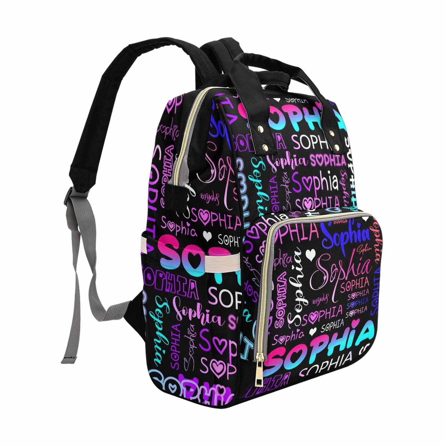 M Yescustom Custom Diaper Bag Backpack For Girls Boys Large Capacity With Pockets Gradient Pink Blue Personalized Baby Diaper Ba