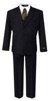 Us Fairytailes G187 Black/Gold Formal Boys Kids Dress Suit From Baby To Teen (Large/12-18 Months, Black/Gold)