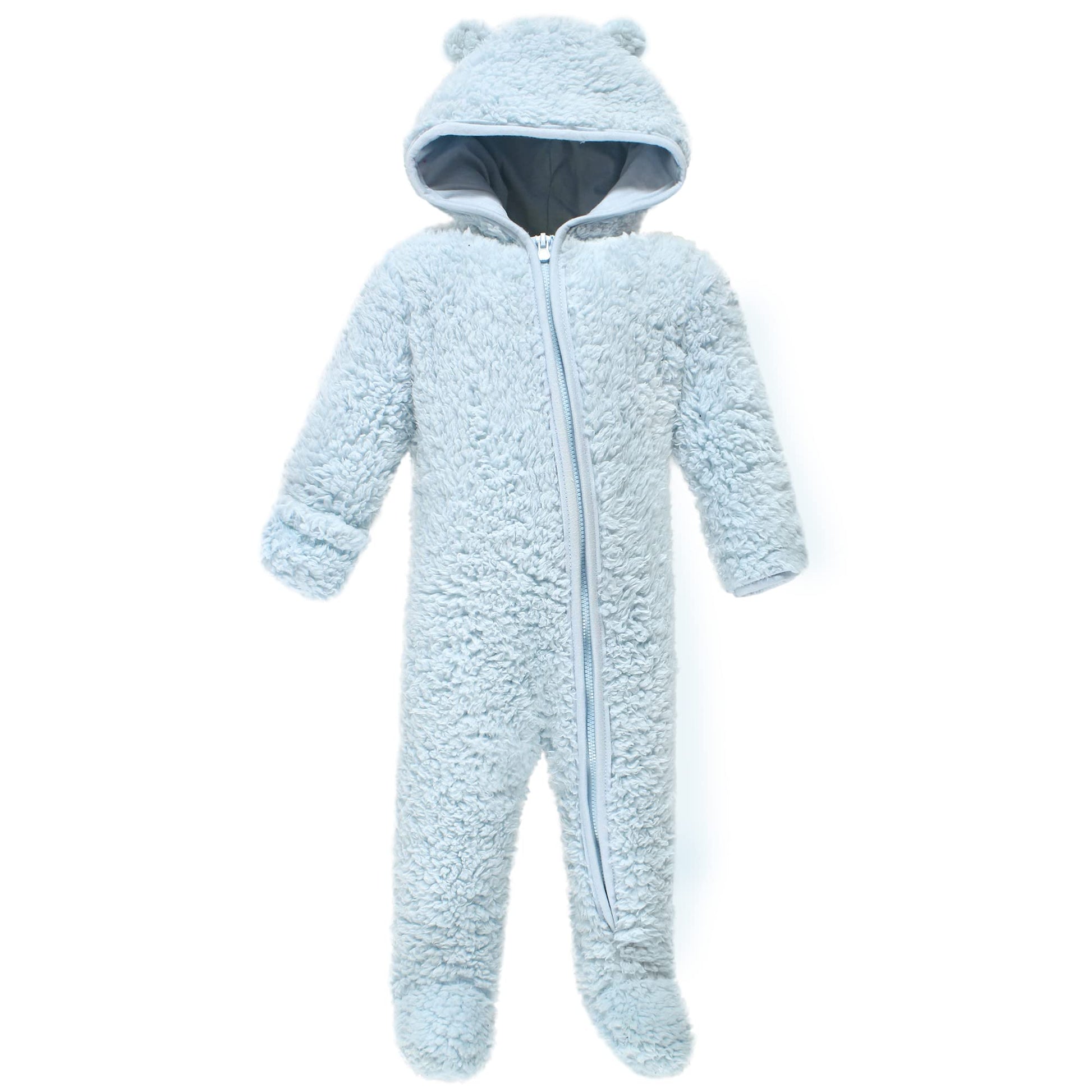 Hudson Baby Unisex Baby Fleece Sleep And Play, Lt Blue, 0-3 Months