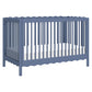 babyletto Swell 4-in-1 Convertible Crib with Toddler Bed Conversion Kit in Cove Blue, Greenguard Gold Certified