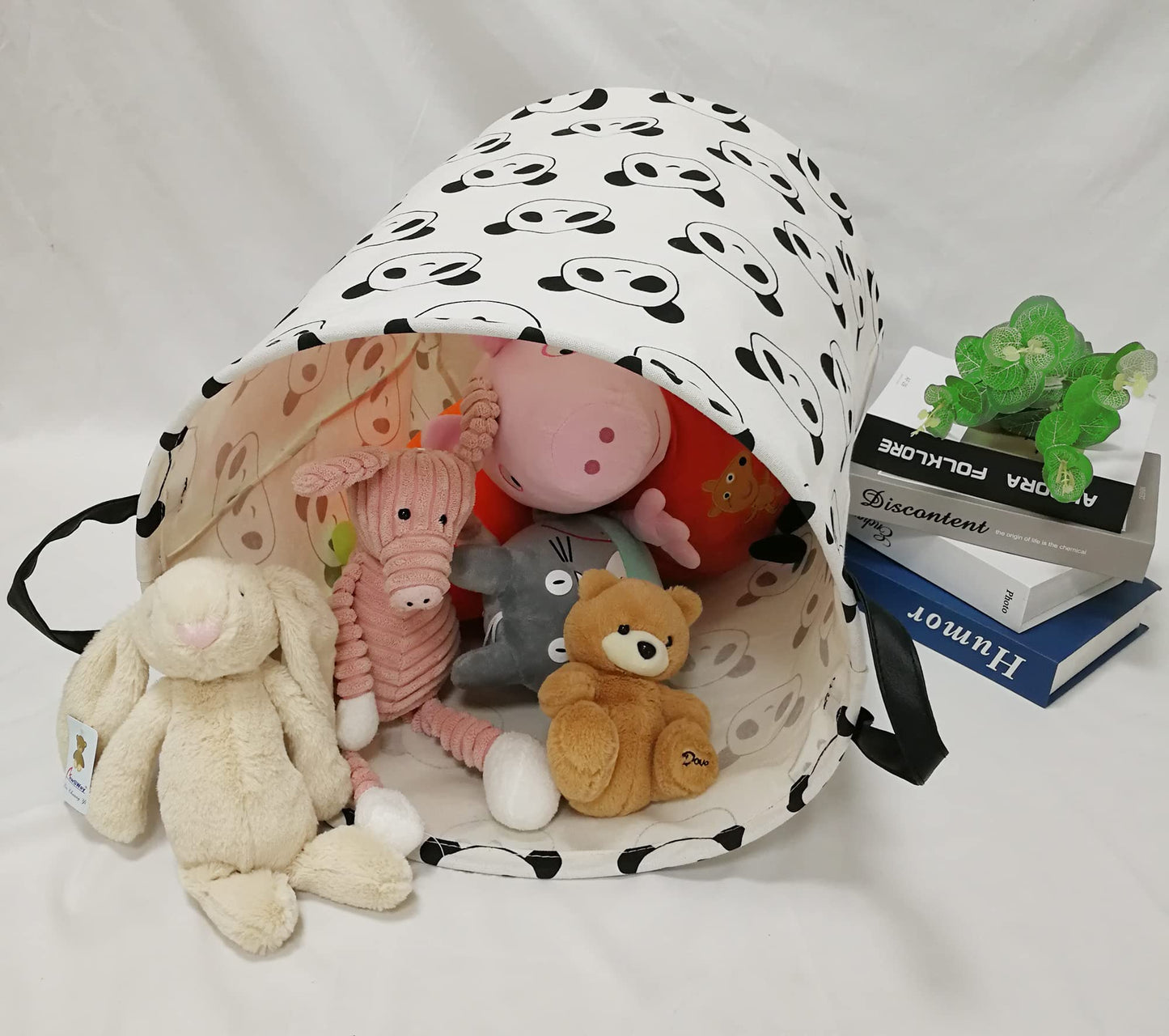 Duyiy Panda Design 19.7 Inch Laundry Storage Basket Organizer Bins For Dirty Cloth With Handle, Toys Nursery Kids Clothes Gift B