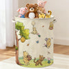 Oval Classic Winnie Bear Baby Laundry Basket Hamper for Nursery, Neutral Vintage Winnie Baby Stuff Waterproof Storage Basket Can