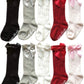 Qandsweet Baby Girl Knee-High Socks Toddlers Bow Stockings Newborn Infant Non-Slip Sock (1-3T,A Non-Skid 5 Pairs)