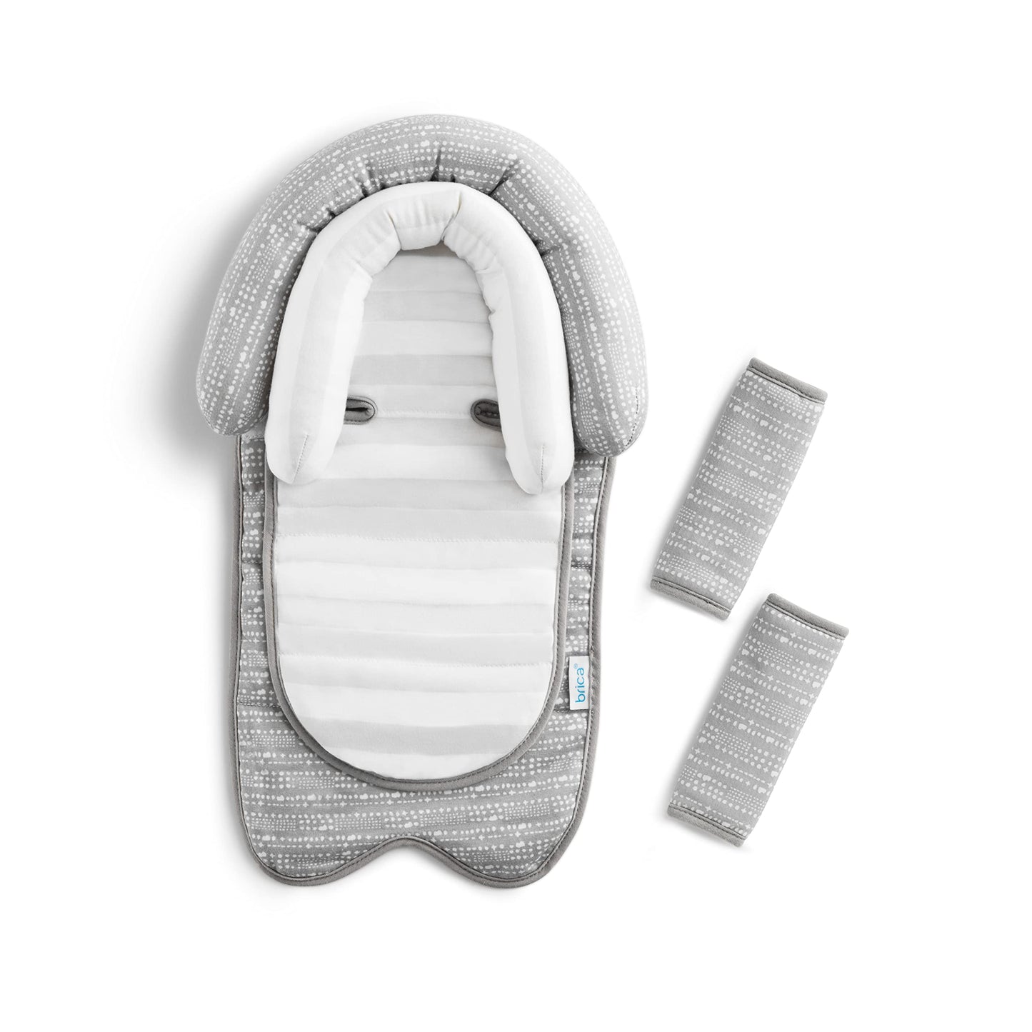 Munchkin Brica Xtraguard Car Seat Head Support For Baby, Includes Strap Covers And Silver-Ion Technology, Dots