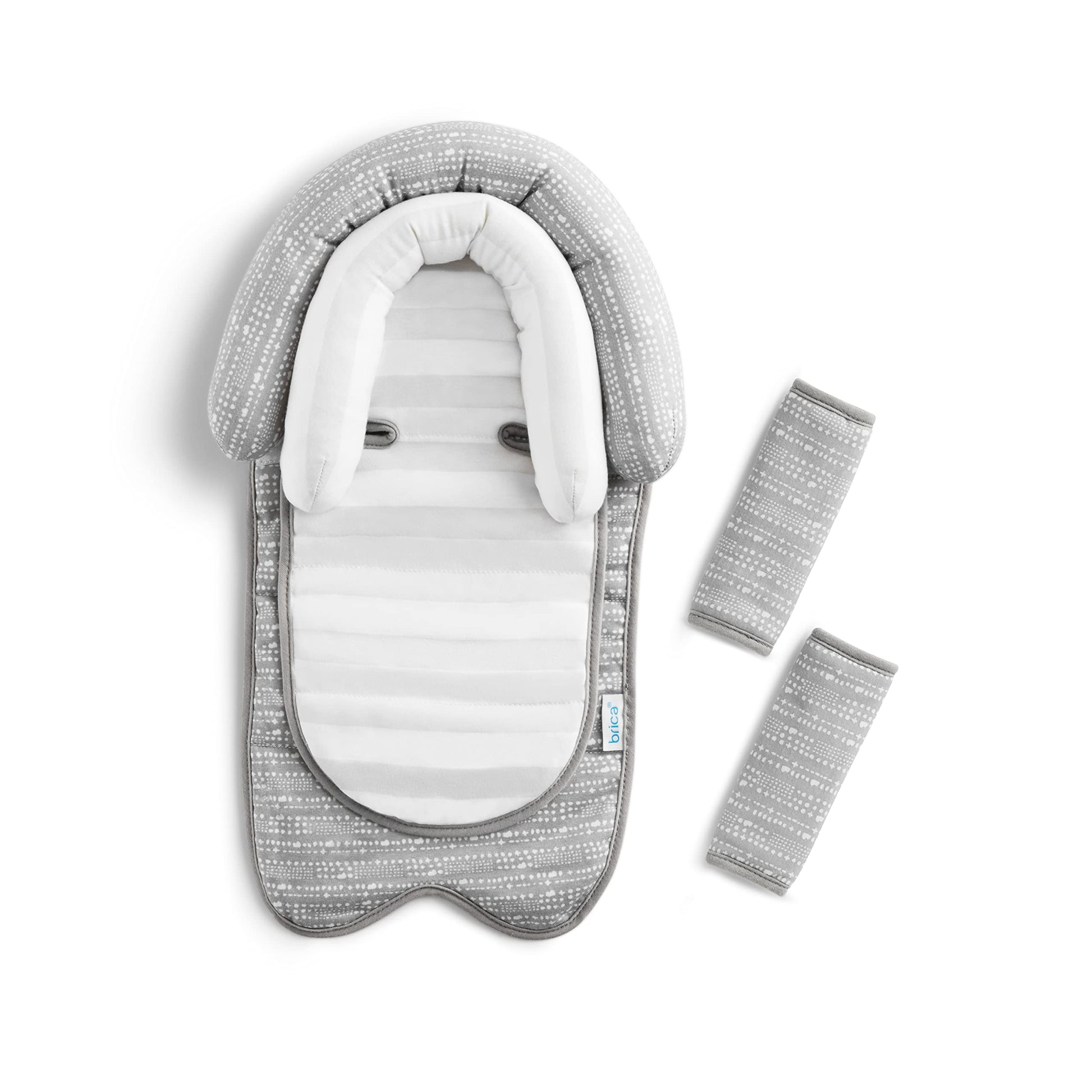 Munchkin Brica Xtraguard Car Seat Head Support For Baby, Includes Strap Covers And Silver-Ion Technology, Dots