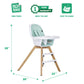 Evolur Zoodle 2 in 1 Convertible Baby High Chair in Mint