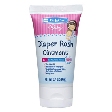 De la Cruz Baby Diaper Rash Cream with Zinc Oxide - Maximum Strength Baby Healing Ointment to Help Soothe, Heal and Prevent Diap