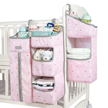Orzbow 3in1 Nursery Organizer and Baby Diaper Caddy | Hanging Diaper Organization Storage for Baby Essentials | Hang on Crib, 
