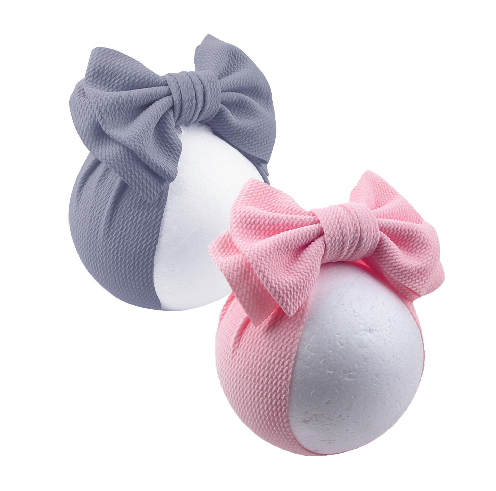 LDDCX Bows for Baby Girls Headband, Newborn Bows Headbands Baby Hair Bows Hairbands Hair Accessories.(FD104-Pink Gray)