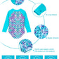 Toddler Girls Mermaid Bathing Suit Size 5 Swimsuit Summer Beach Swimwear Long Sleeve Rash Guard Bikini Swimwear 4-5T