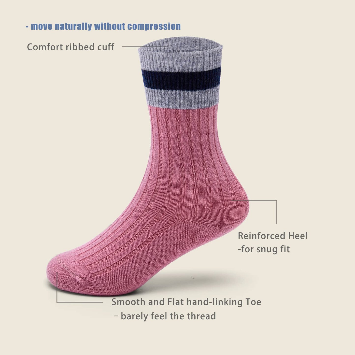 Howjojo Girls Wool Socks Kids Warm Socks Winter Thermal Crew Socks 6 Pack 6-8 Years