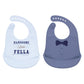 Little Treasure Unisex Baby Silicone Bibs, Handsome Fella, One Size
