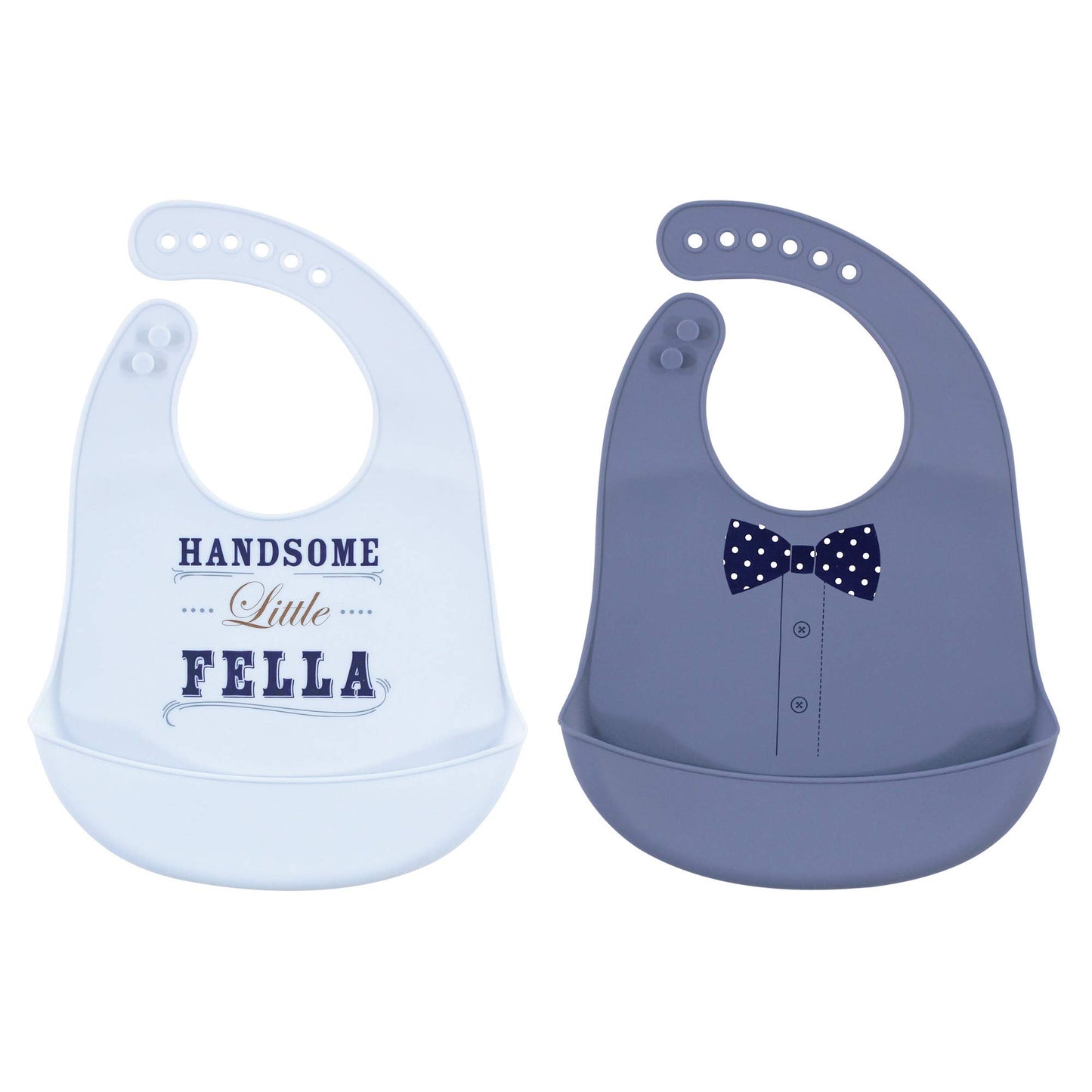 Little Treasure Unisex Baby Silicone Bibs, Handsome Fella, One Size