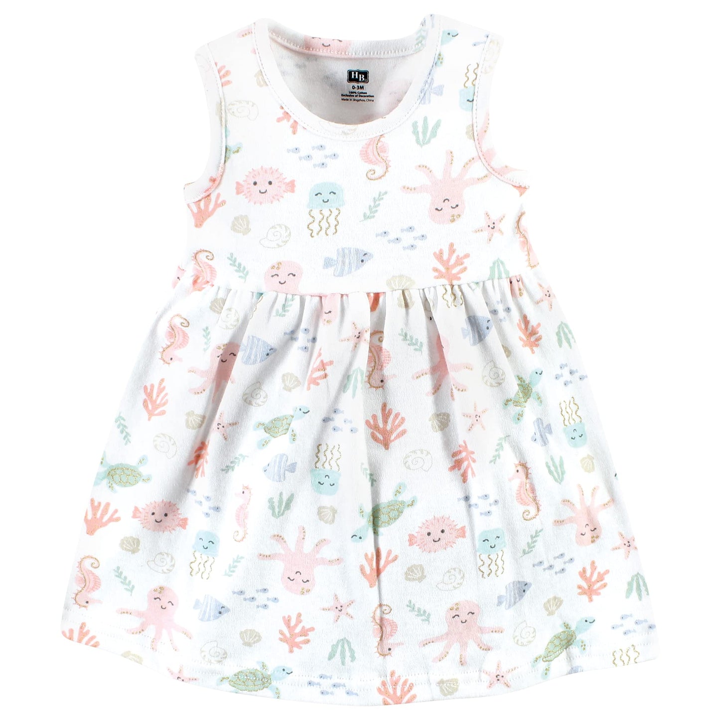 Hudson Baby Womens Cotton And Cardigan Set Casual Dress, Pastel Sea, 5T Us