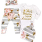 Kangkang Baby Girl Clothes 0-3 Months The Princess Has Arrived Infant Outfit Romper + Floral Pants + Headband + Hat Baby Clothes