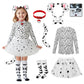 Pikpops Dalmatian Costume Girls, 101 Days of School Dog Costume Set Kids Tutu Headband Accessories Halloween Animal Party (5-7 y